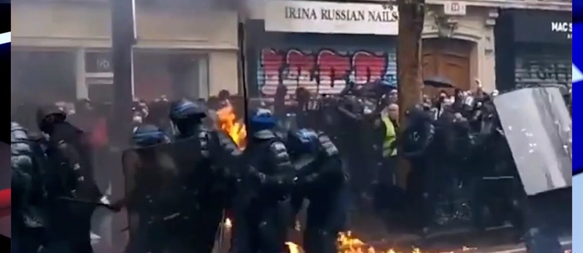 Police clash with protesters on the streets of Paris during May Day demonstrations Police clash with protesters on the streets of Paris during May Day demonstrations