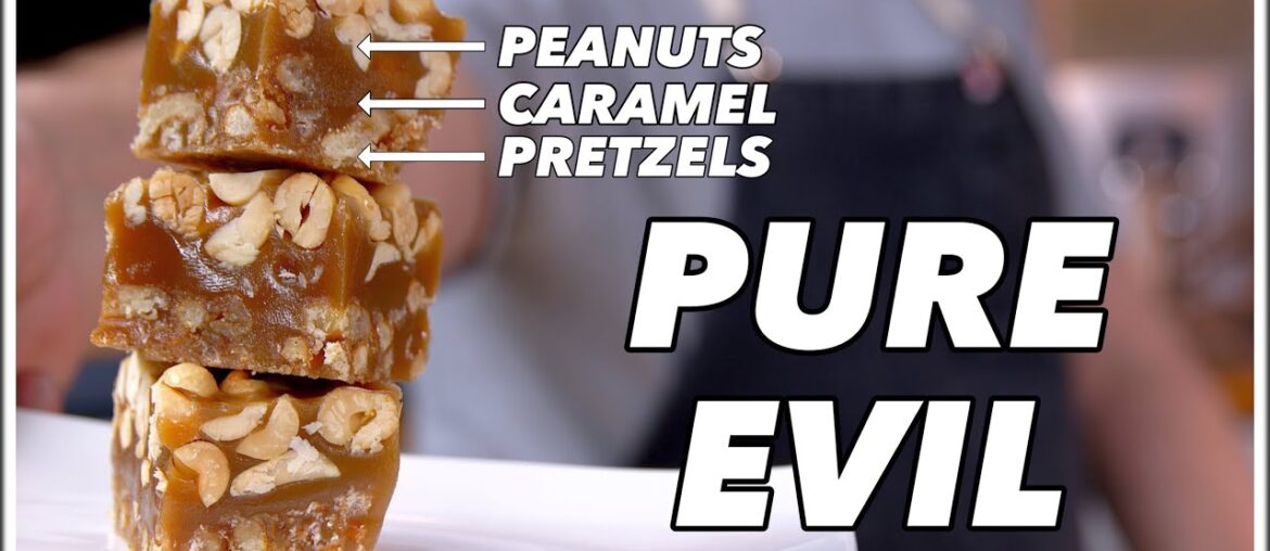 Pure EVIL Pretzel Peanut Caramel Squares – Glen And Friends Cooking Pure EVIL Pretzel Peanut Caramel Squares - Glen And Friends Cooking