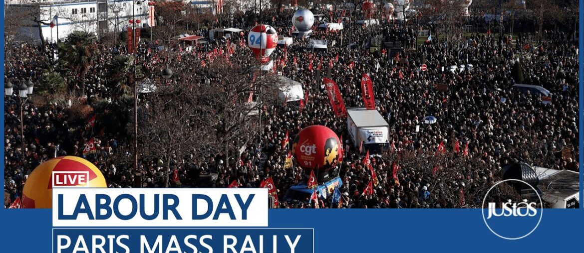 Live: France Labour Day Mass rally in Paris over Macron’s pension reforms. Live: France Labour Day Mass rally in Paris over Macron’s pension reforms.