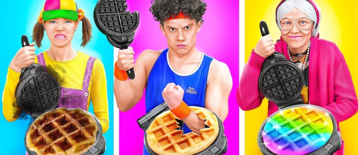 GRANNY VS JOCK FOOD CHALLENGE || Crazy Cooking Hacks and Ideas by 123 GO! FOOD