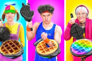 GRANNY VS JOCK FOOD CHALLENGE || Crazy Cooking Hacks and Ideas by 123 GO! FOOD