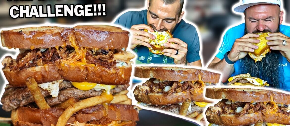 Massive Burger Challenge | Cheesy Bacon Chicken Eggs Fries & More Massive Burger Challenge | Cheesy Bacon Chicken Eggs Fries & More