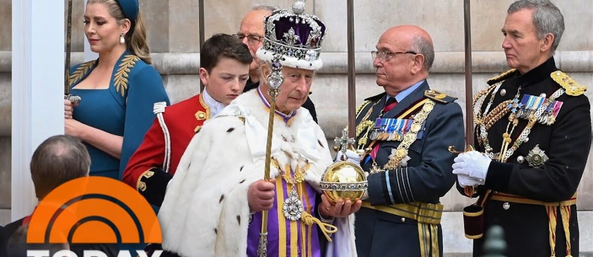 See King Charles, royal family leave Westminster after coronation