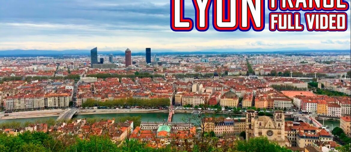 Walking France Streets, Lyon: Terro Square, Bartholdi Fountain, Fresco of Lyon, Old Town, Basilica