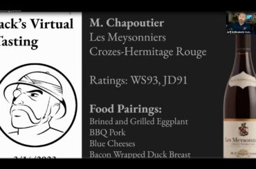 Tipple's Wine of the Week Tasting: March 14, 2023. M. Chapoutier Les Meysonniers Crozes Hermitage.