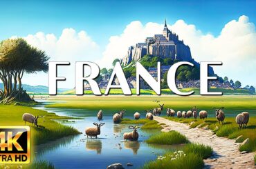 FLYING OVER FRANCE 4K Video UHD - Peaceful Music With Stunning Beautiful Nature To Deep Relaxation
