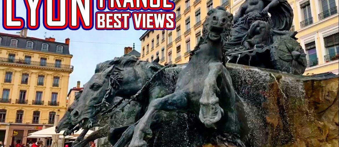 Walking France Streets, Lyon: Terro Square, Bartholdi Fountain, Fresco of Lyon, Old Town - Preview