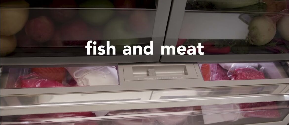 New KitchenAid's French Door refrigerator with FreshChill Drawer.