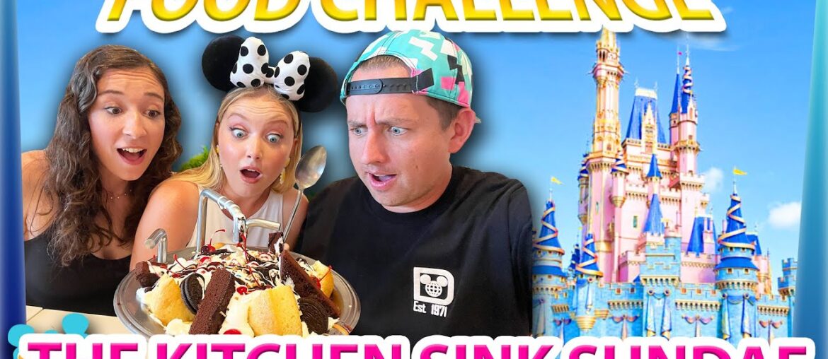 Disney World FOOD CHALLENGE: Can We FINISH The Infamous Kitchen Sink Sundae? Beaches & Cream Review