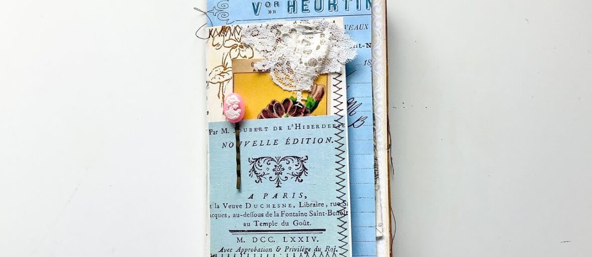 Vintage French blue journal – Layered envelope junk journal Vintage French blue journal - Layered envelope junk journal