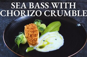 Fine dining SEA BASS recipe | Milk Sauce & Chorizo Crumble