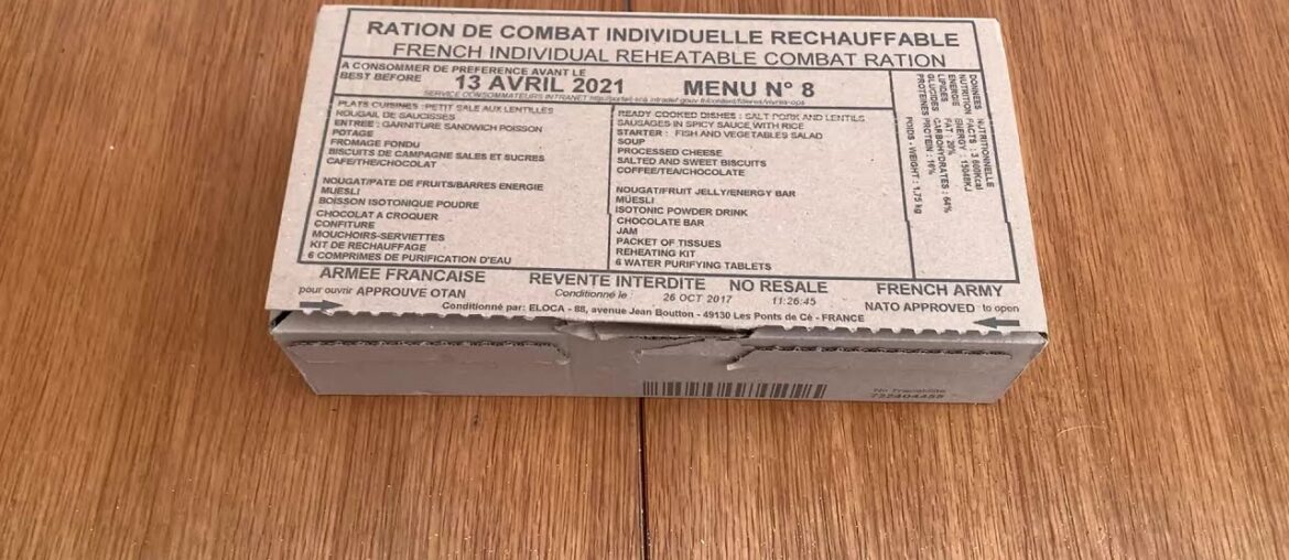 French 24hr MRE Ration Menu 8 Review (Part 1)
