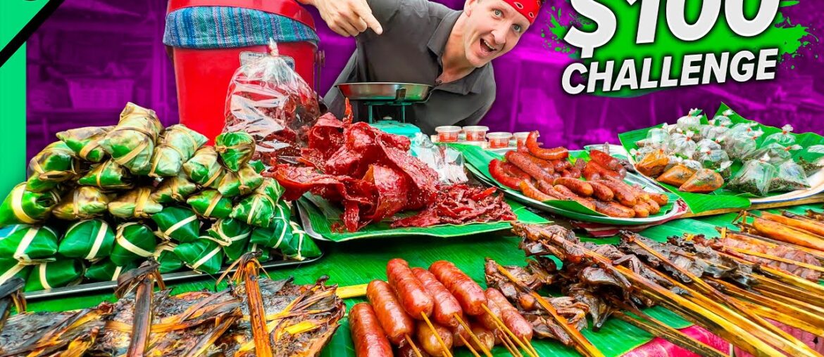 $100 Laos Street Food Challenge in Luang Prabang!! Absolute FAIL!!
