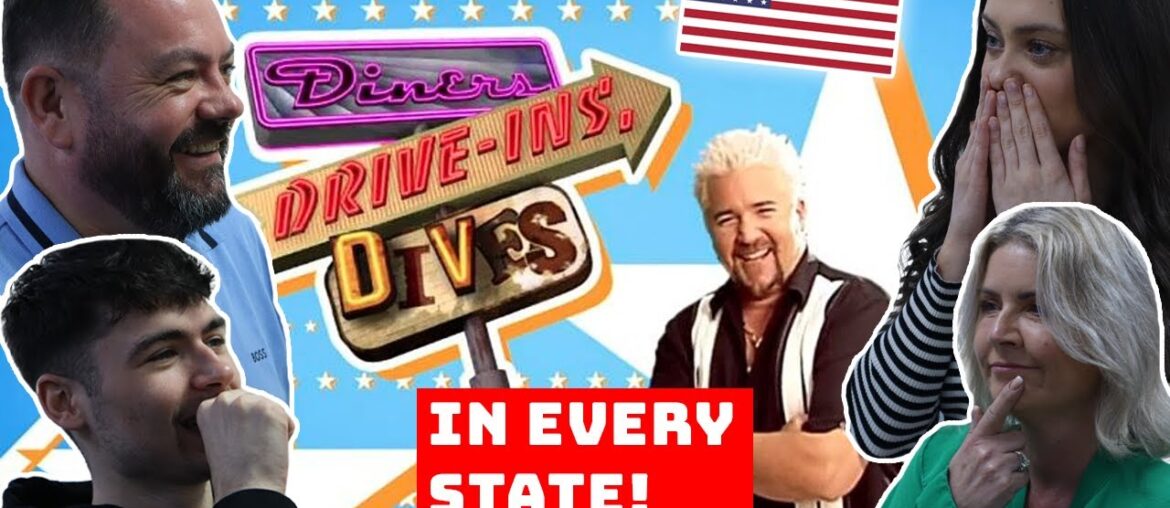 BRITISH FAMILY REACTS | The Best Diners, Drive Ins And Dives Restaurant In Every State!