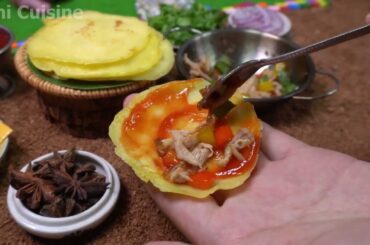 How to Miniature Cooking French style Chicken Crepe | Mini Cake Recipe | The Tiny Food