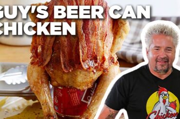 Guy Fieri's Beer Can Chicken (THROWBACK) | Guy's Big Bite | Food Network