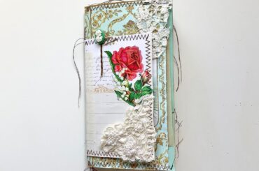 Vintage French journal & ephemera holder in one - Layered envelope junk journal