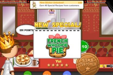 Papa's Pancakeria HD - Earn 40 Special Recipes From Customers - French Whoopie Pie - Rank 84