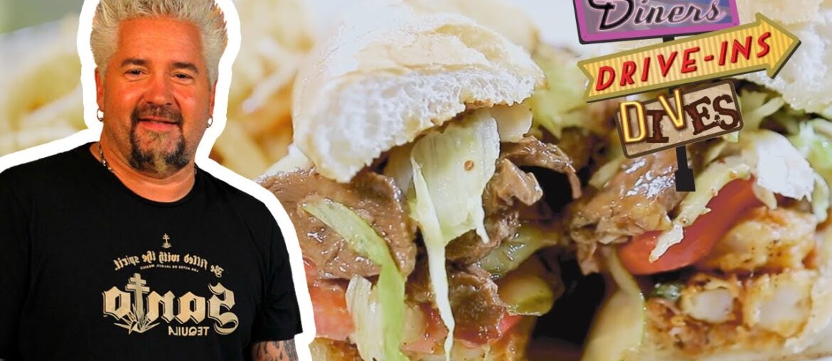 Guy Fieri Eats the Black & Gold Po' Boy in San Diego | Diners, Drive-Ins and Dives | Food Network Guy Fieri Eats the Black & Gold Po' Boy in San Diego | Diners, Drive-Ins and Dives | Food Network