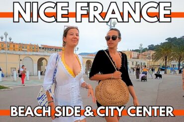 NICE FRANCE BEACH SIDE,CITY CENTER WALKING TOUR | 4K UHD 60FPS
