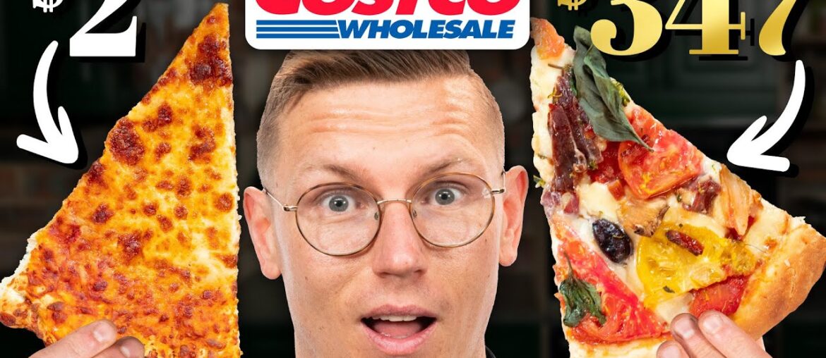 $2 vs. $347 Costco Pizza Taste Test | FANCY FAST FOOD