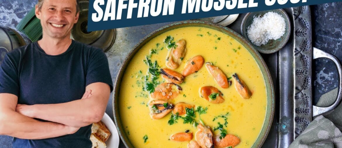 Deliciously Golden Saffron Mussel Soup" | Mediterranean recipe finale Deliciously Golden Saffron Mussel Soup" | Mediterranean recipe finale