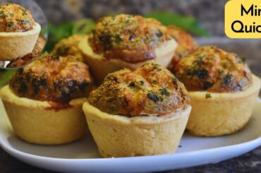 Soft & Cheesy French Mini Quiche | Mini Savoury Tart | Home Recipes By Meenakshi