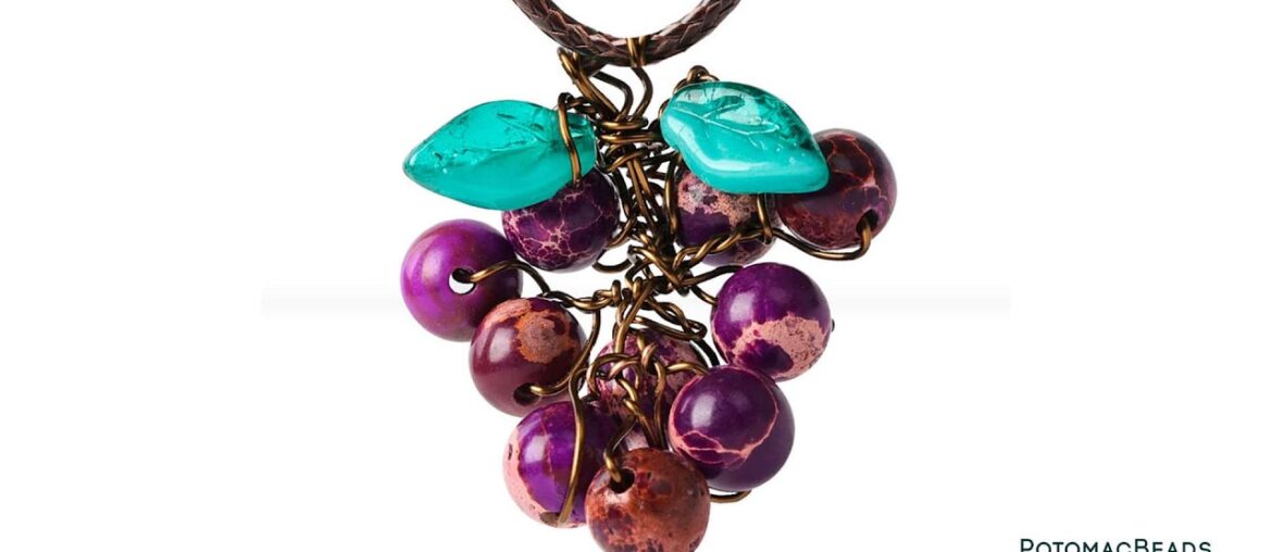 Grape Cluster Wine Bottle Charm and Pendant – DIY Jewelry Making Tutorial by PotomacBeads Grape Cluster Wine Bottle Charm and Pendant - DIY Jewelry Making Tutorial by PotomacBeads