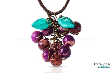 Grape Cluster Wine Bottle Charm and Pendant - DIY Jewelry Making Tutorial by PotomacBeads