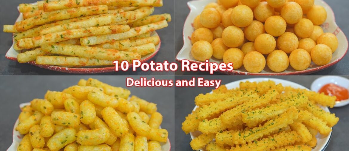 10 Easy Potato Recipes ! Collections ! French Fries,  Potato Sticks, Bubble Potato, Potato Snacks