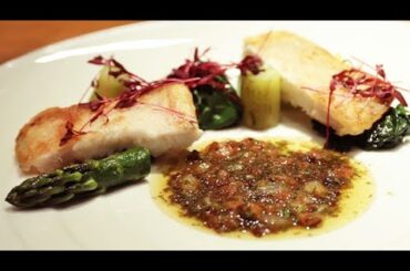 The chef carefully teaches you how to make a flounder mignonette