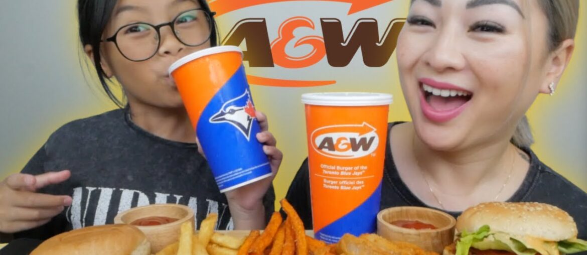 A&W Mukbang * Mozza Burger Meal and Junior Chicken Burger Meal | N.E Let's Eat