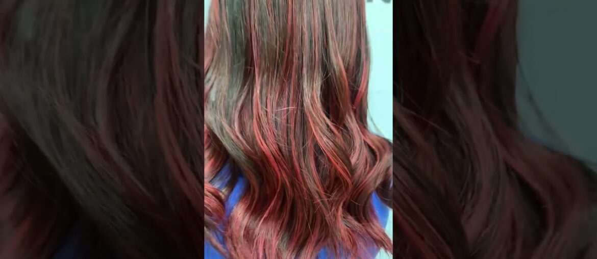Wine Red French Balayage #balayagecolor #redhaircolor #haircolour #frenchbalayage #shortsvideo