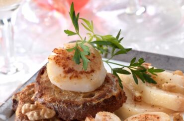 Recipe : French toast of scallops with pears