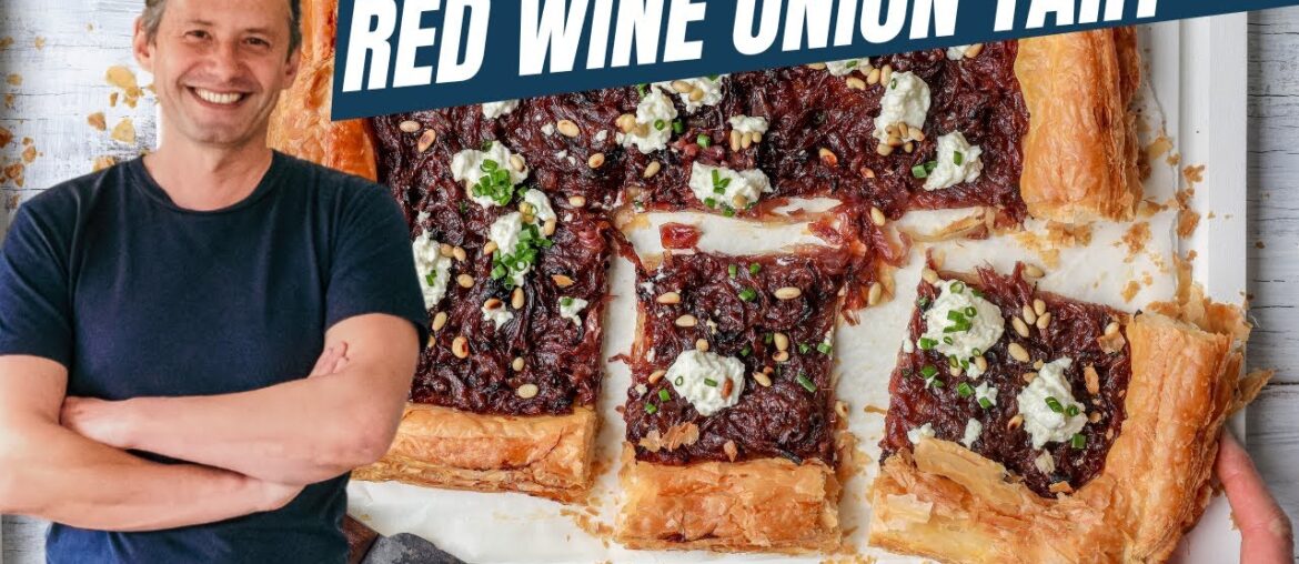 Indulge with this super easy red wine infused onion Tart Indulge with this super easy red wine infused onion Tart