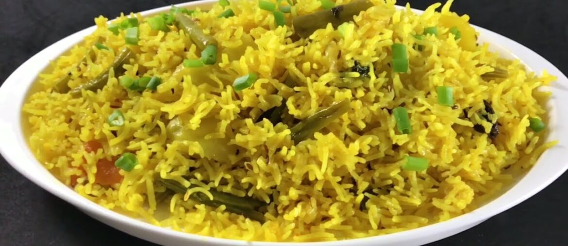 French Beans Pulao Recipe - Veg Rice Recipe - Beans Pulav Recipe by Kookingk