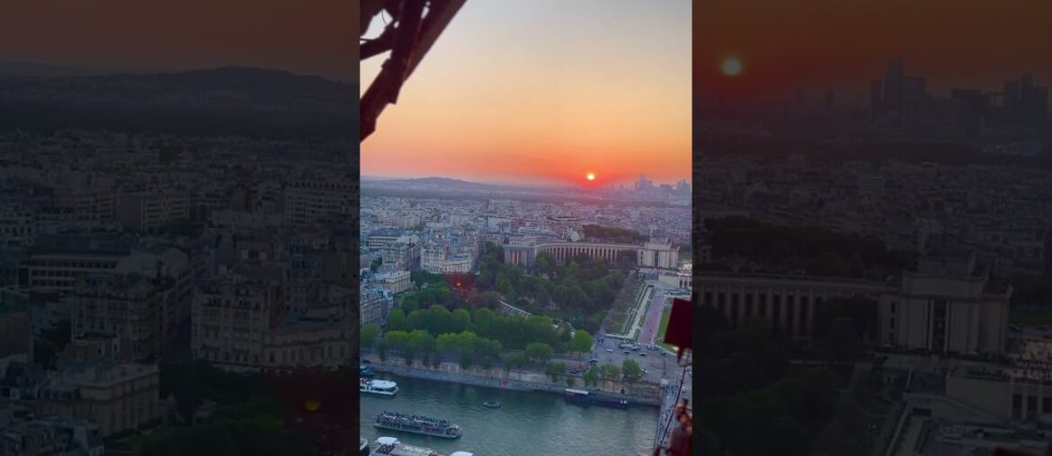 [4K] Captivating #ParisSunset View from #LeJulesVerne: Eiffel Tower's #MichelinStarRestaurant.