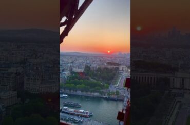 [4K] Captivating #ParisSunset View from #LeJulesVerne: Eiffel Tower's #MichelinStarRestaurant.