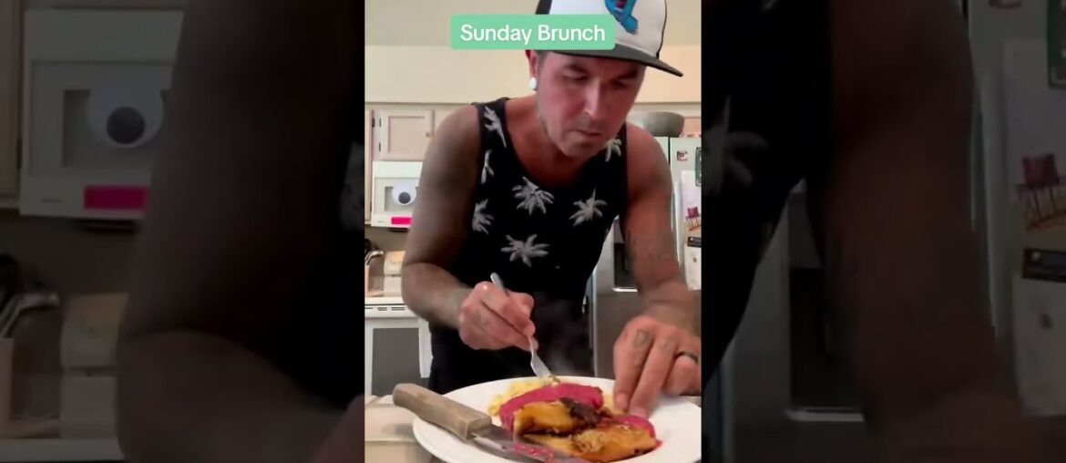 Sunday Brunch with Chefdick doughnut French toast sour raspberry cream and sausage egg scramble Sunday Brunch with Chefdick doughnut French toast sour raspberry cream and sausage egg scramble