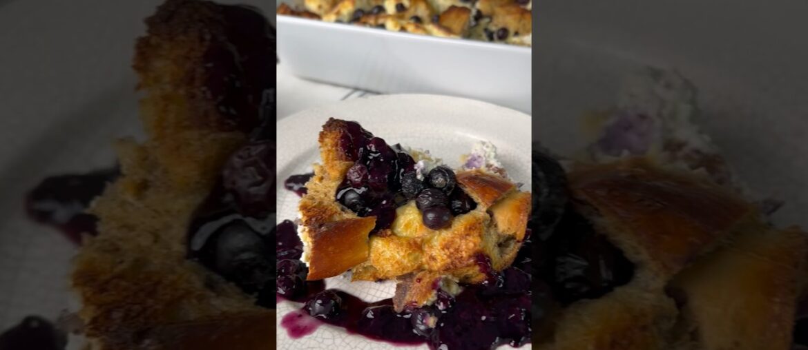 Blueberry Cream Cheese French Toast Casserole #creativecooking #food #recipe #dessert #breakfast