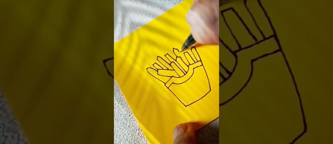 DRAWING FRENCH FRIES FRIED POTATOES DELICIOUS #howto #shorts #food #fastfood #viral #yummy #potato