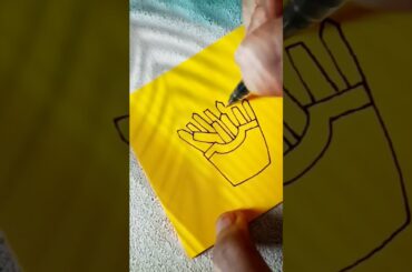 DRAWING FRENCH FRIES FRIED POTATOES DELICIOUS #howto #shorts #food #fastfood #viral #yummy #potato