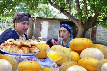FRENCH Croissants and Yellow MELON WE MADE JAM.Village Life
