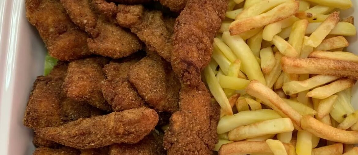 How to cook Chicken Scallop with French Fries #arabicfood #lunchrecipe #chickenrecipe #food