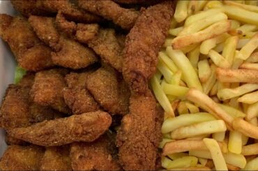 How to cook Chicken Scallop with French Fries #arabicfood #lunchrecipe #chickenrecipe #food