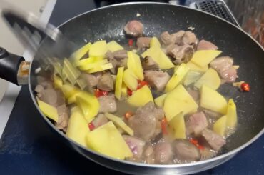 Pork tenderloin with French fries and recipe.