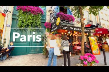PARIS FRANCE - HDR WALKING TOUR  - Hot weather in Paris -4K HDR 60 fps