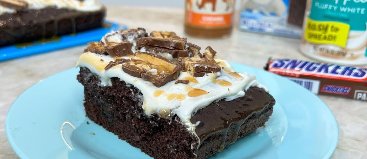 Snickers Poke Cake