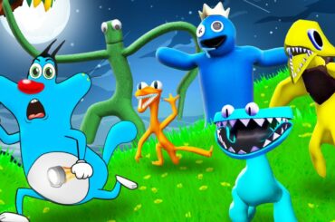 Roblox Oggy Chased By New Monsters Of Rainbow Friends 2 With Jack | Rock Indian Gamer |