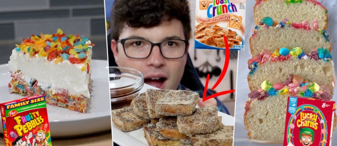 I Tested Viral Cereal Recipes- Fruity Pebble Cheesecake, Cinnamon Toast Crunch Bites, Lucky Charms
